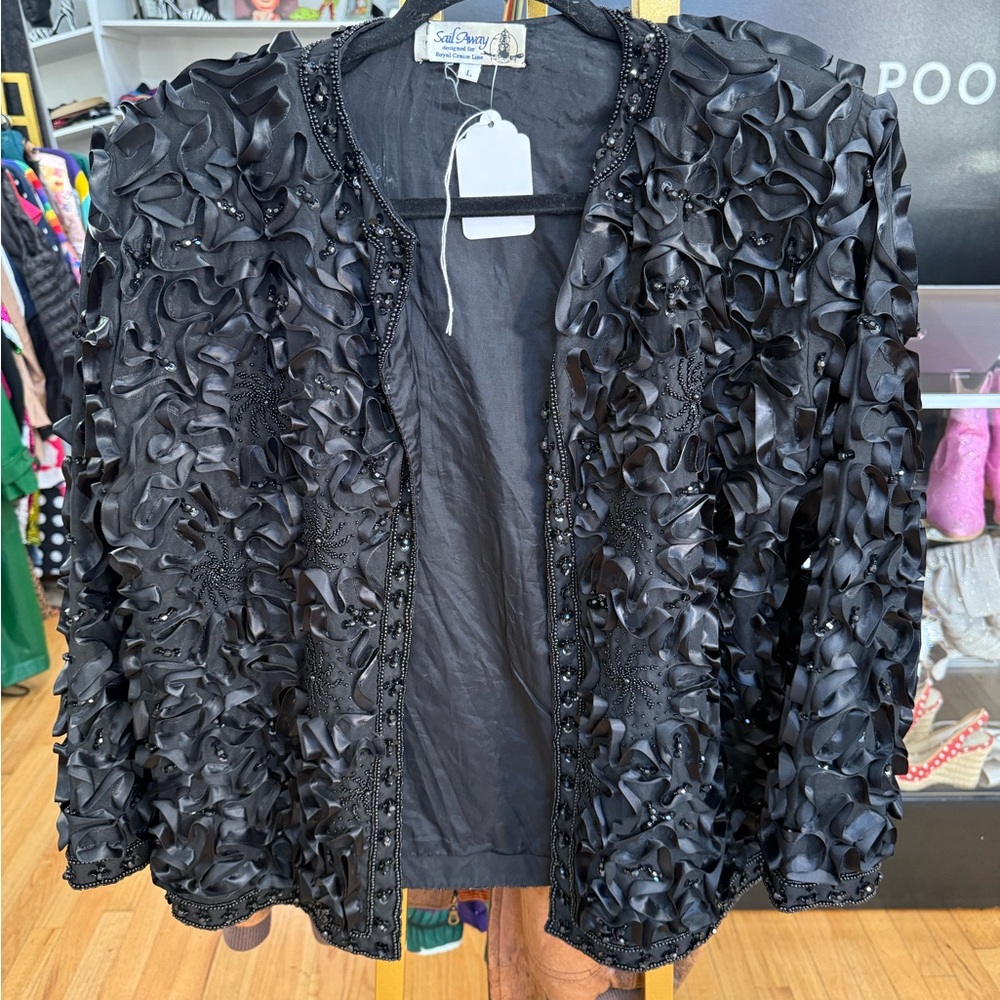 Gallery Black Textured Women's Blazer